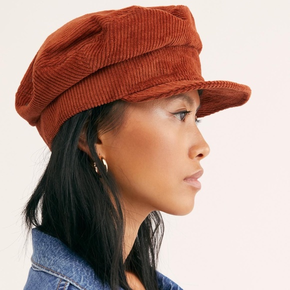 NWOT Free People Cord Insider Pink  Lieutenant Hat Harrison Cord Lieutenant Hat | Free People main image 4